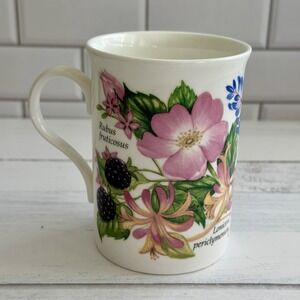 Crown Trent Fine Bone China England Botanical Floral Roses Mug EUC